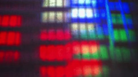 Colored lights go on and off Stock Footage 135582217