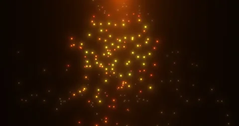 Colored lights raining down from above from a source of orange light Video stock 270435350