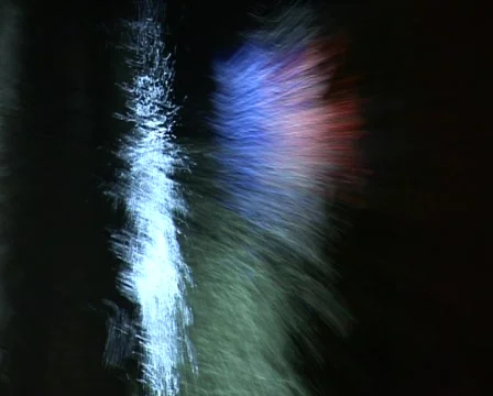 Colored lights reflecting in river water Stock Footage 663386