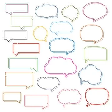 Colored Line Speech Bubbles Stock Illustration