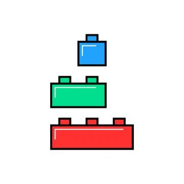 Colored linear building toy Stock Illustration
