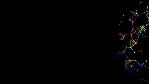 Colored lines and particles on the right in the black 動画素材 321012958