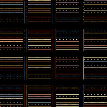 Colored lines on a black background Stock Illustration