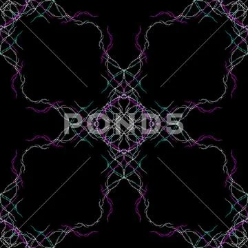 Colored lines on black background - seamless pattern Stock Illustration