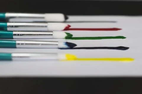 Colored lines with brushes Stock Photos