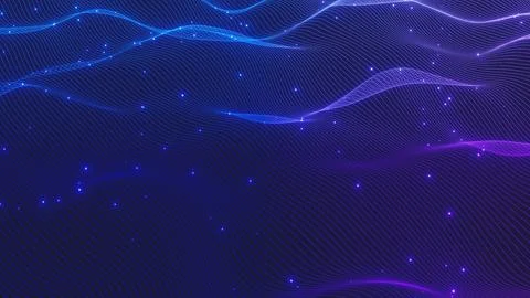 Colored Lines field 3d render Stock Photos