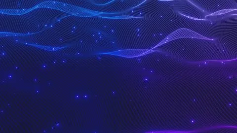 Colored Lines field 3d render Stock Photos