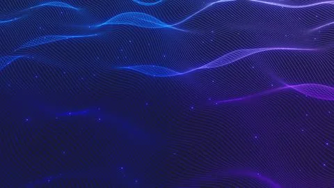 Colored Lines field 3d render Stock Photos