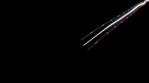 Colored lines of lights on a black background Stock Photos