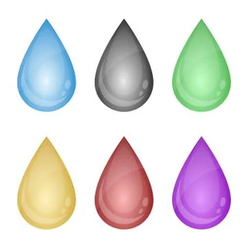 Colored liquid drop set vector design illustration isolated on white background Stock Illustration