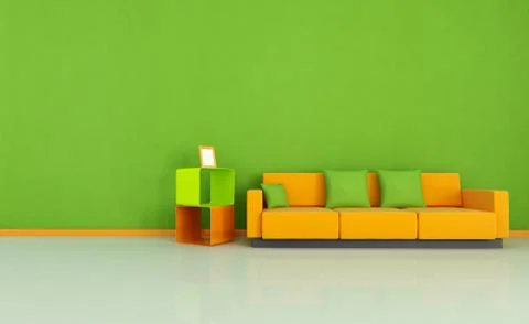 Colored living room Stock Illustration