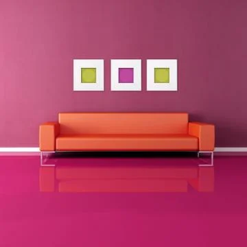 Colored living room Stock Illustration