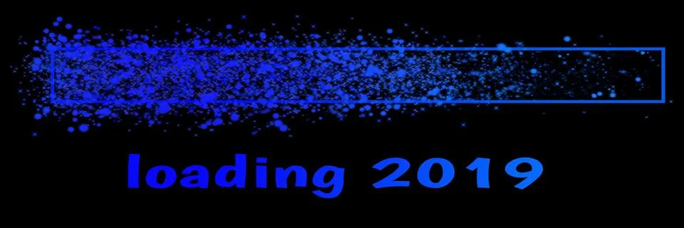 Colored loading bar with glitter for the year 2019 Stock Illustration