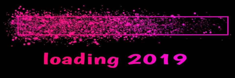 Colored loading bar with glitter for the year 2019 Stock Illustration
