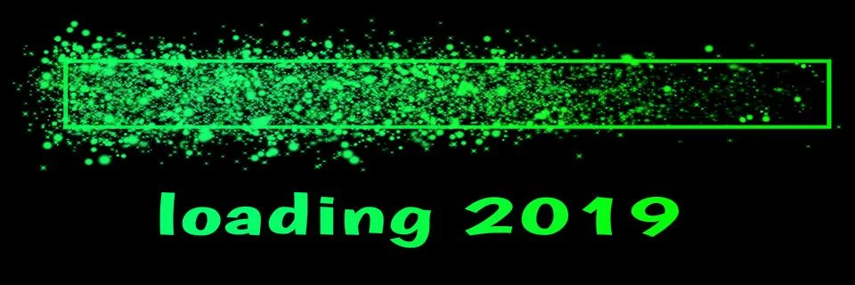 Colored loading bar with glitter for the year 2019 Stock Illustration