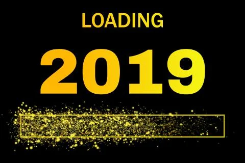 Colored loading bar with glitter for the year 2019 Stock Illustration