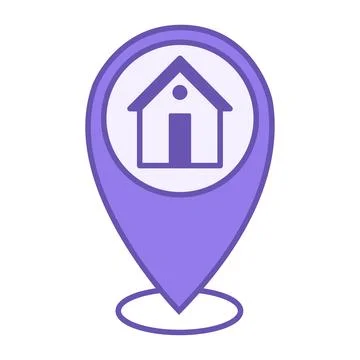 Colored Location Mark Icon. Vector Illustration. Geolocation and Home, GPS .. 스톡 일러스트