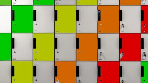 Colored lockers for clothes Stock Photos