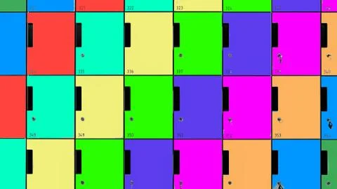 Colored lockers for clothes Stock Photos