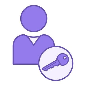 Colored Login Icon. Vector Illustration. Website User and Key. Account Acce.. Stock Illustration