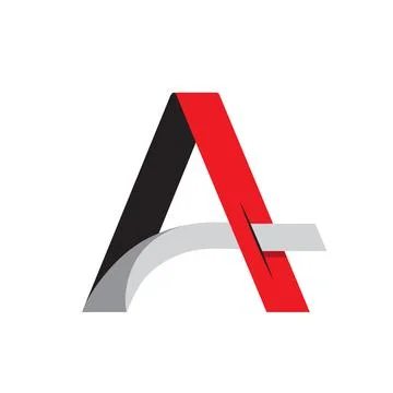 Colored logo in the shape of the letter A, imitation of ribbons Stock Illustration