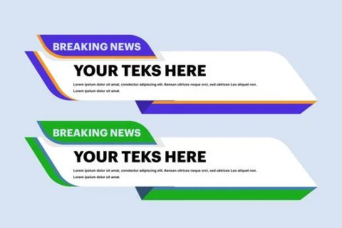 Colored lower third concept set vector template. modern, simple, clean style. Illustrazione stock