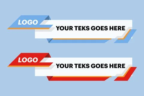 Colored lower third concept set vector template. modern, simple, clean style. Stock Illustration