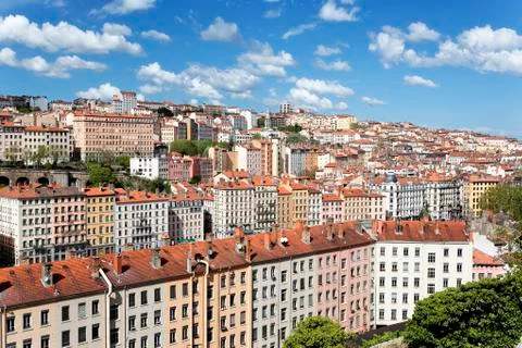 Colored lyon district Stock Photos