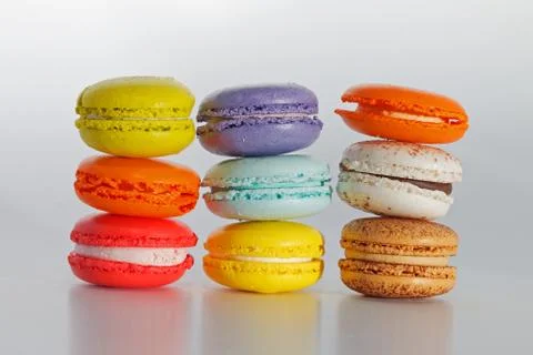 Colored macaroons Stock Photos