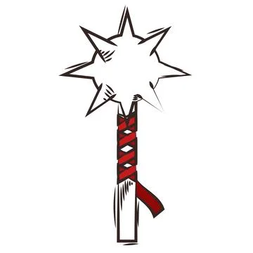 Colored mace medieval weapon icon Vector Stock Illustration