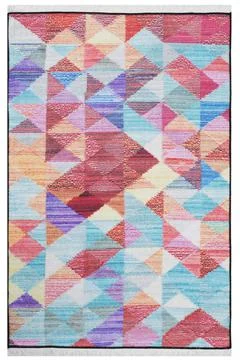Colored machine carpet on a white background Stock Photos