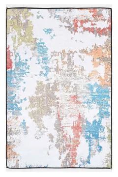 Colored machine carpets on a white background Stock Photos