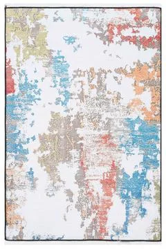 Colored machine carpets on a white background Stock Photos