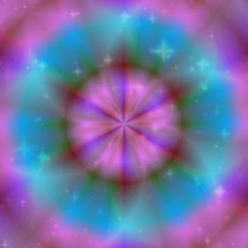 Colored magic ring rays with stars or glitters Stock Illustration