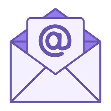 Colored Mail Icon. Vector Illustration. Email, Online Message or File Excha.. Stock Illustration