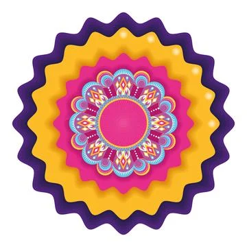Colored mandala pattern Vector Illustrazione stock