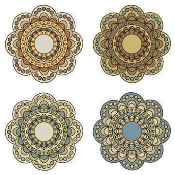 Colored Mandala Vectors Stock Illustration