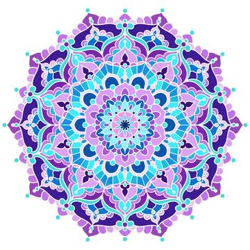 Colored mandala on a white isolated background. Vector Stock Illustration