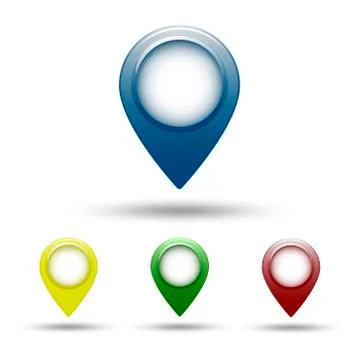 Colored map marker set Illustrazione stock