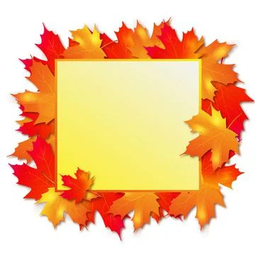 Colored maple leaves autumn frame Stock Illustration