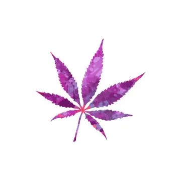 Colored marijuana leaf psychedelic Stock Illustration