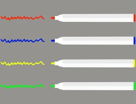 Colored markers and strokes Stock Illustration