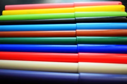 Colored markers to draw Foto stock