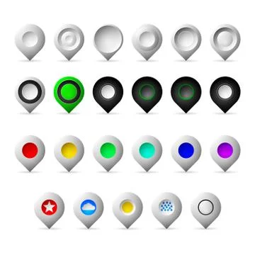 Colored markers geolocation vector icons Stock Illustration