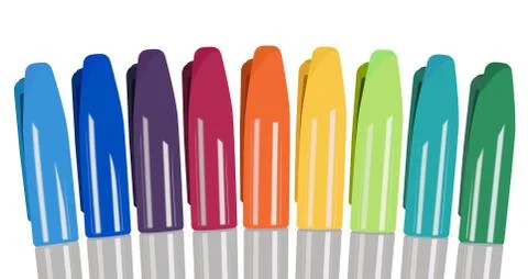 Colored markers Stock Illustration