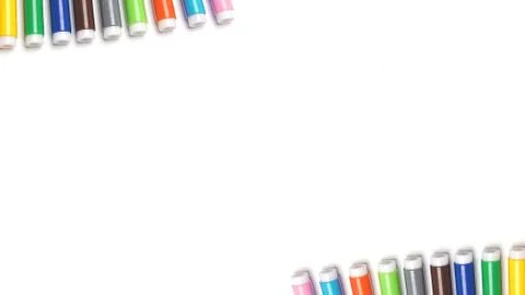 Colored markers isolated on the white background. Stock Photos