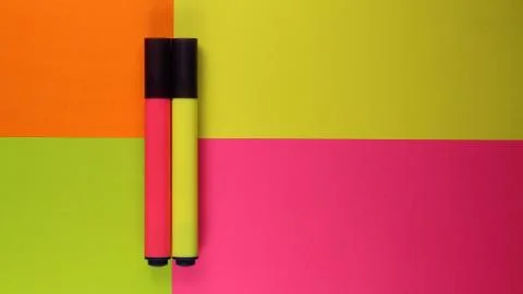 Colored markers on a multicolored background, Wallpaper, creativity Stock Photos