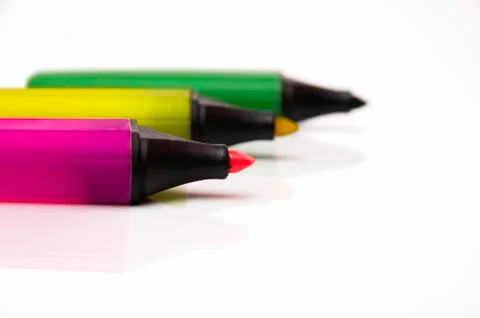 Colored markers Stock Photos