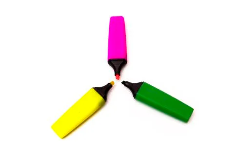 Colored markers Stock Photos