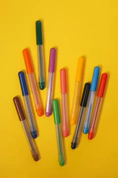 Colored markers Stock Photos